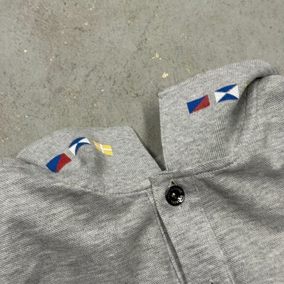 Paul & Shark Polo Shirt Made in Italy Cotton Grey Short Sleeve Medium - Picture 6 of 8